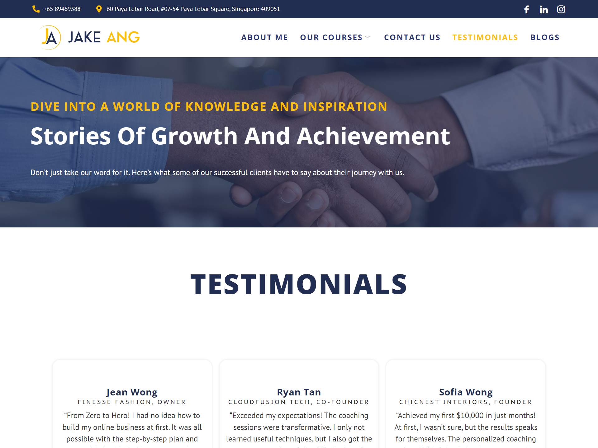 JakeAng - Testimonials